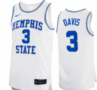 Kendric Davis #3 Memphis Tigers White Jersey