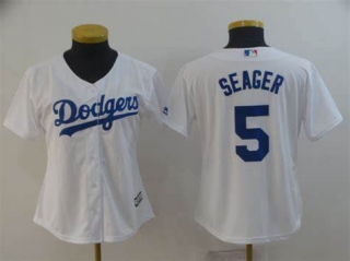 Dodgers-5-Corey-Seager white women jersey