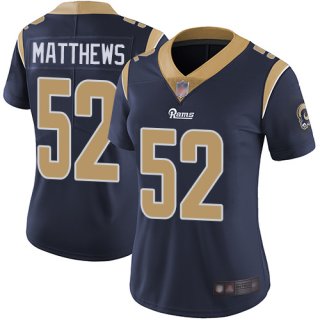 Los Angeles Rams#52 Clay Matthews navy women jersey