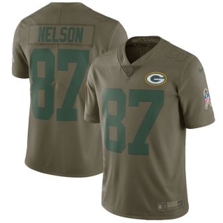 Nike-Packers-87-Jordy-Nelson-Youth-Olive-Salute-To-Service-Limited-Jersey