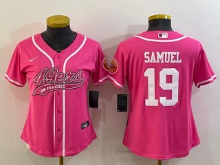 San Francisco 49ers #19 Deebo Samuel Pink With Patch Cool Base Stitched