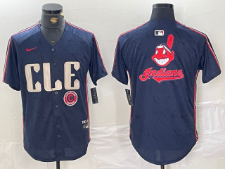 Cleveland Guardians Blank Navy 2024 City Connect Limited Stitched Jersey 6