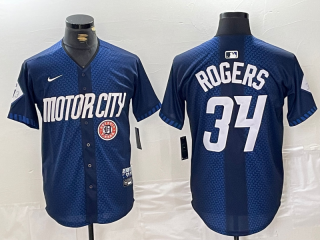Detroit Tigers #34 blue city jersey