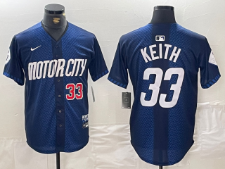 Detroit Tigers #33 Colt Keith blue city jersey 3