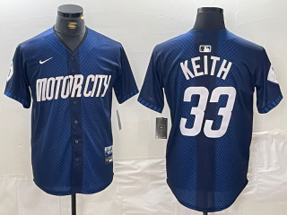 Detroit Tigers #33 Colt Keith blue city jersey