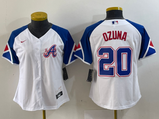 Atlanta Braves #20 Marcell Ozuna city women jersey
