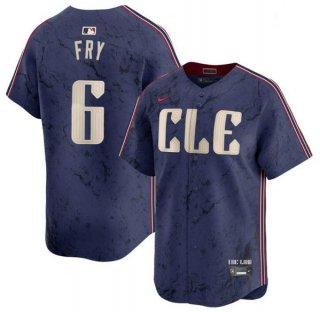 Cleveland Guardians #6 David Fry Navy 2024 City Connect Limited Stitched Jersey