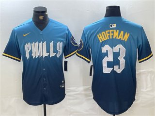 Philadelphia Phillies #23 Jeff Hoffman Blue 2024 City Connect Limited Stitched Jersey