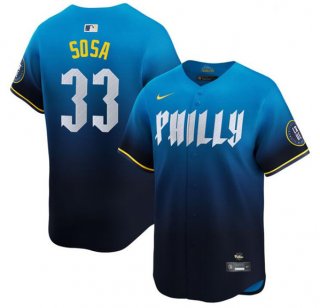 Philadelphia Phillies #33 Edmundo Sosa Blue 2024 City Connect Limited Stitched Jersey