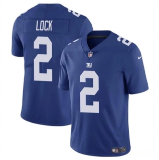 New York Giants #2 Drew Lock Blue Vapor Untouchable Limited Football Stitched Jersey