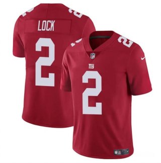 New York Giants #2 Drew Lock Red Vapor Untouchable Limited Football Stitched Jersey