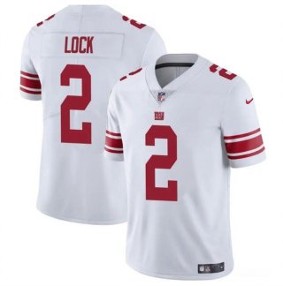 New York Giants #2 Drew Lock White Vapor Untouchable Limited Football Stitched Jersey