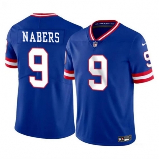 New York Giants #9 Malik Nabers Royal 2024 Draft Vapor Untouchable Throwback Limited