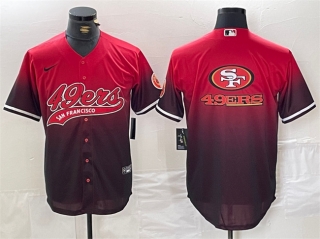 San Francisco 49ers Team Big Logo Red Black With Patch Cool Base Stitched Baseball