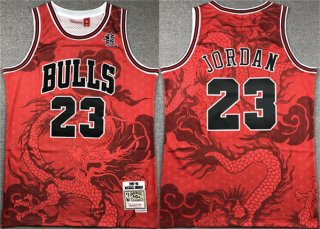 Chicago Bulls #23 Michael Jordan Red 1997-98 Throwback Stitched Basketball Jersey 01