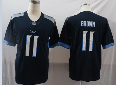 Tennessee Titans #11 Brown navy blue limited jersey