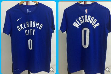 Thunder-0-Russell-Westbrook blue T-shirts