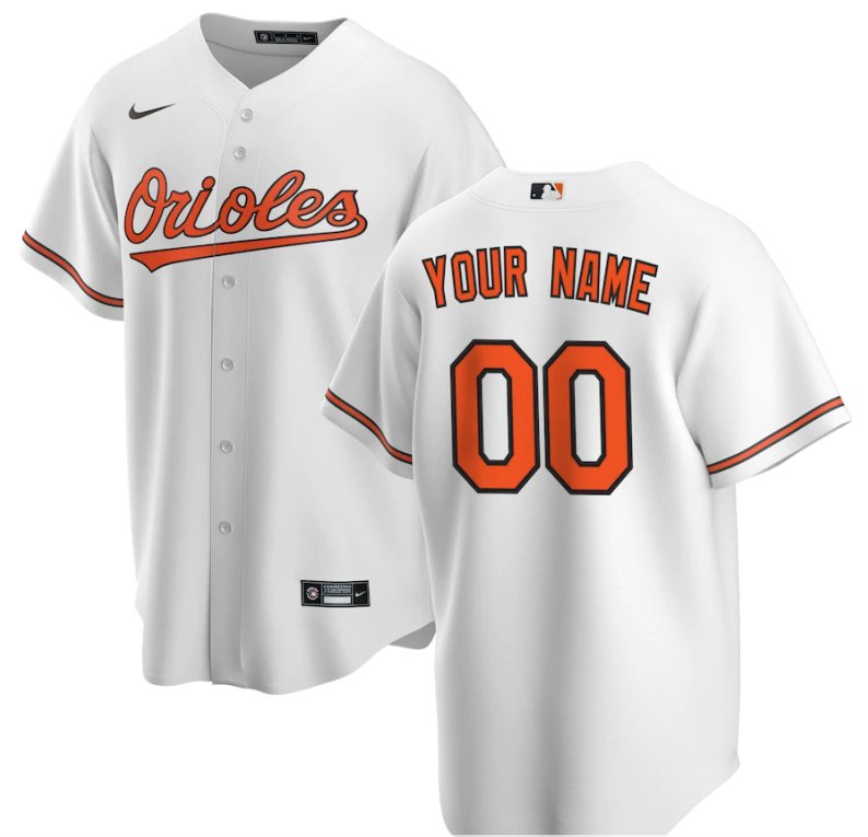 Baltimore Orioles white custom new jersey