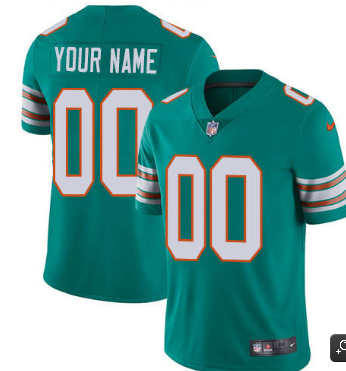Men's Miami Dolphins ACTIVE PLAYER Custom Aqua Green Alternate Vapor Untouchable NFL Stitched Limited Jersey