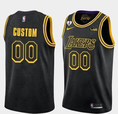 lakers black custom women Black 2020 Finals With GiGi Patch Stitched NBA jersey